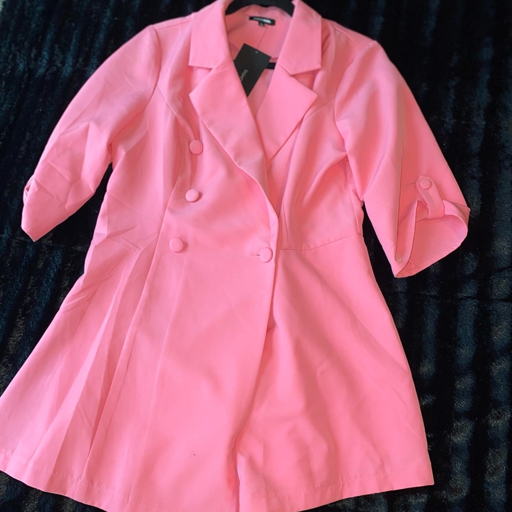 Pink Fashion nova short jumpsuit blazer